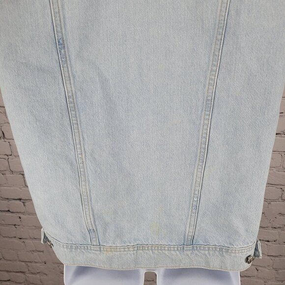 Madewell Blue Denim Oversized Trucker  Distressed Light Wash Jean Vest Small S - Picture 6 of 11